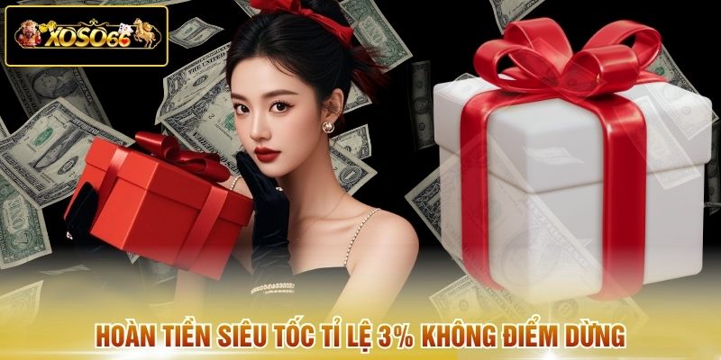 Hoàn tiền siêu tốc tỉ lệ 3% không điểm dừng